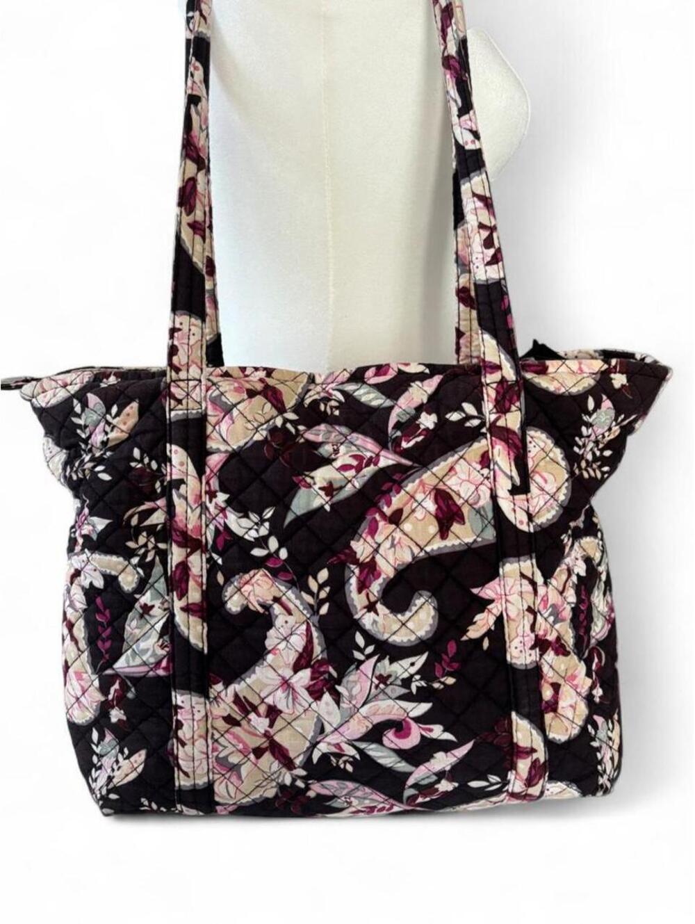 Vera Bradley Make Me Blush Villager Tote Retired Whimsical Floral 2010